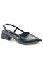 Mehtap Open Back Bow Detailed Classic Women's Heeled Shoes Black - 5