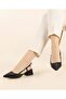 Mehtap Open Back Bow Detailed Classic Women's Heeled Shoes Black - 2