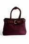 Aurora Burgundy Belt Detailed Suede Women's Handbag and Shoulder Bag - 2