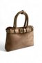 Aurora Women's Suede Handbag and Shoulder Bag with Mink Belt Detail