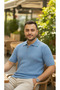 Sweat-Proof Polo Neck Blue Knitwear T-Shirt - 5