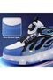 Kids Light Up Roller Shoes with Retractable Wheels, Rechargeable Flashing Skate Shoes for Boys, Blue - 4