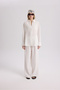 Nunzia Back Detailed Ecru Oversize Shirt Trousers Set - 2
