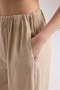 Nunzia Back Detailed Beige Oversize Shirt Trousers Set - 8