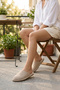 Women's Genuine Leather Closed-Front Sabo Casual Shoes Slipper Luges Beige Suede - 5