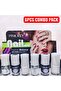 6PCS COMBO Nail Polish Set 6x11ml – Clear, White & Black, Glossy Long Lasting Nail Care