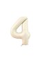 Cream 4 Number Foil Balloon - 34' 76cm - 3