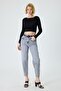 Women's High Waist Slouchy Snow Wash Stretch Fabric Jean Pants - 6