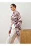 Shawl Patterned Wide Cut Tunic - Powder Patterned - - 3