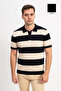 Short Sleeve Polo Collar Men's Knitwear T-Shirt - Black
