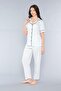 Boydan Buttoned Short Sleeve Striped Pajama Set Seasonal Viscosa Aperi̇ 780-37 - 4