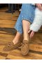 Tan Suede (Shake) Women's Loafer with Bead Detail - 3