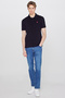 Polo Neck Black T-shirt - 100% Cotton, Regular Fit - 3