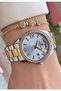 Brand Yellow Silver Color Women's Wristwatch - Bracelet Gift - 3