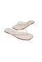 Women's White Square Toe Flip-Flops Casual Stylish Slippers - 3