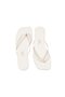 Women's White Square Toe Flip-Flops Casual Stylish Slippers - 2