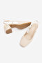 Women's Block Heel Open Back With Scarf Classic Heeled Shoes Likay Ecru - 8