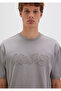 Mvjns Patch Detailed Gray T-Shirt Loose Fit / Relaxed Fit 0612915-70076 - 5