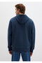 Hooded Zippered Navy Blue Basic Sweatshirt 0S10277-70490 - 5