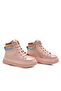 Angel Lace-up and Zippered Leather Girl's Boots Powder - 5