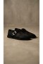 Women's Black Suede Buckled Closed Front Ballet Flats Shoes 1cm Byndzi̇nt01 - 6