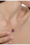 Women's Lotus Flower Steel Chain Amethyst Necklace - Gold Rose Color (with Surprise Gift) - 6