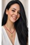 Red Rope Gold Snake Detailed Adjustable Necklace - Does Not Tarnish