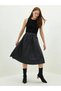 Buy Belt Pieces of A-Line Leather-Look Fabric Women's Skirt (W1) - 2