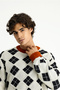 Crew Neck Oversized Extra Comfortable Cut Cotton Pack Patterned Knit Sweater - 3