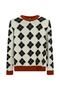 Crew Neck Oversized Extra Comfortable Cut Cotton Pack Patterned Knit Sweater - 2