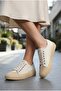 Lıana Unisex Sneakers Daily Comfortable Combination Sports Shoes Off-White Cream Beige - 3