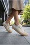 Lıana Unisex Sneakers Daily Comfortable Combination Sports Shoes Off-White Cream Beige