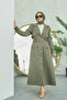 6625-Sashed Trench Coat Khaki