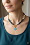 ALAÇATI GLASS BEAD NATURAL STONE NECKLACE - 6