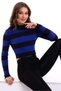 Striped Knitwear Cropped Sweater Knitwear Blouse 1101