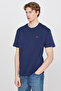 Relaxed Fit Regular Cut Crew Neck 100% Cotton Navy Blue T-Shirt - 2