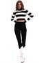 Striped Knitwear Cropped Sweater Knitwear Blouse 1101 - 5