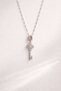 Steel Silver Stone Lock Model Lola Necklace - Does Not Tarnish -