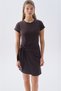 Women's Brown Tie-Detail Short Sleeve Mini Dress - 4