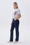 Women's White Embroidery Detailed Crew Neck T-Shirt - 3