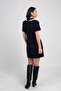 Women's Short Chanel Dress with Piping Trim, Slim Fit - 4
