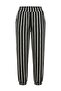 Plus Size Elastic Waist and Cuffs Striped Pocketed Viscose Stretch Fabric Trousers 89-70 - 6