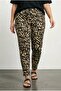 Large Size Skinny Leg Elastic Waist Patterned Slim Trousers 310135 - 5