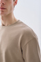 Men's Beige Oversize Crew Neck T-Shirt - 3