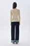 Women's Yellow Fitted Ribbed V-Neck Cardigan - 2