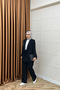 Black Single Button Jacket Suit - 7