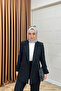 Black Single Button Jacket Suit - 8