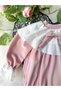 Briella Long Sleeve Special Occasion Holiday Bow Detail Baby Girl Romper - 5