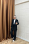 Black Single Button Jacket Suit - 4