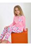 Girl's Long Sleeve 100% Cotton Button Detailed Pajama Set Love Me - 4